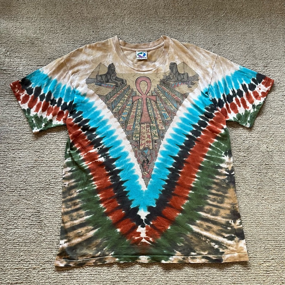 Liquid blue vintage single stitch tie-dye ancient Egypt T-shirt